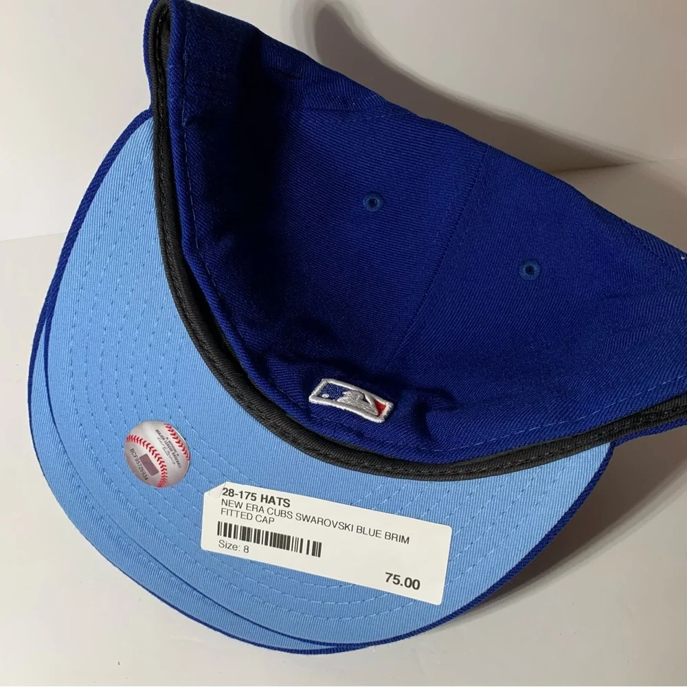 Swarovski Chicago Cubs Blue Brim Fitted Cap - Picture 4 of 6
